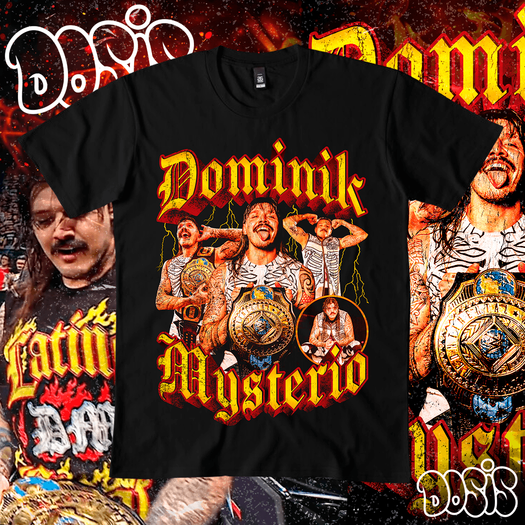 Playera Dominik Mysterio WWE Vintage Retro