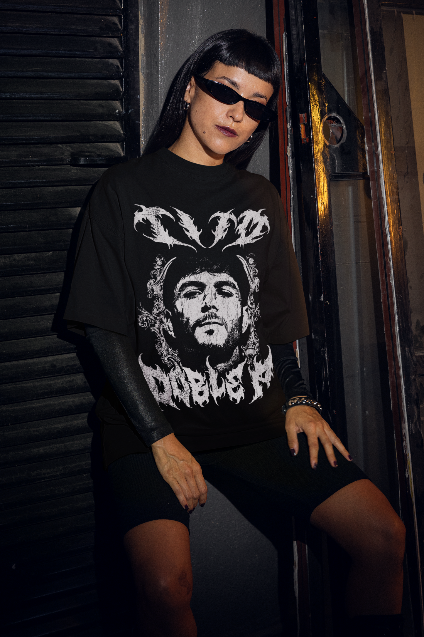 Playera Tito Doble P Grunge Dark Metal