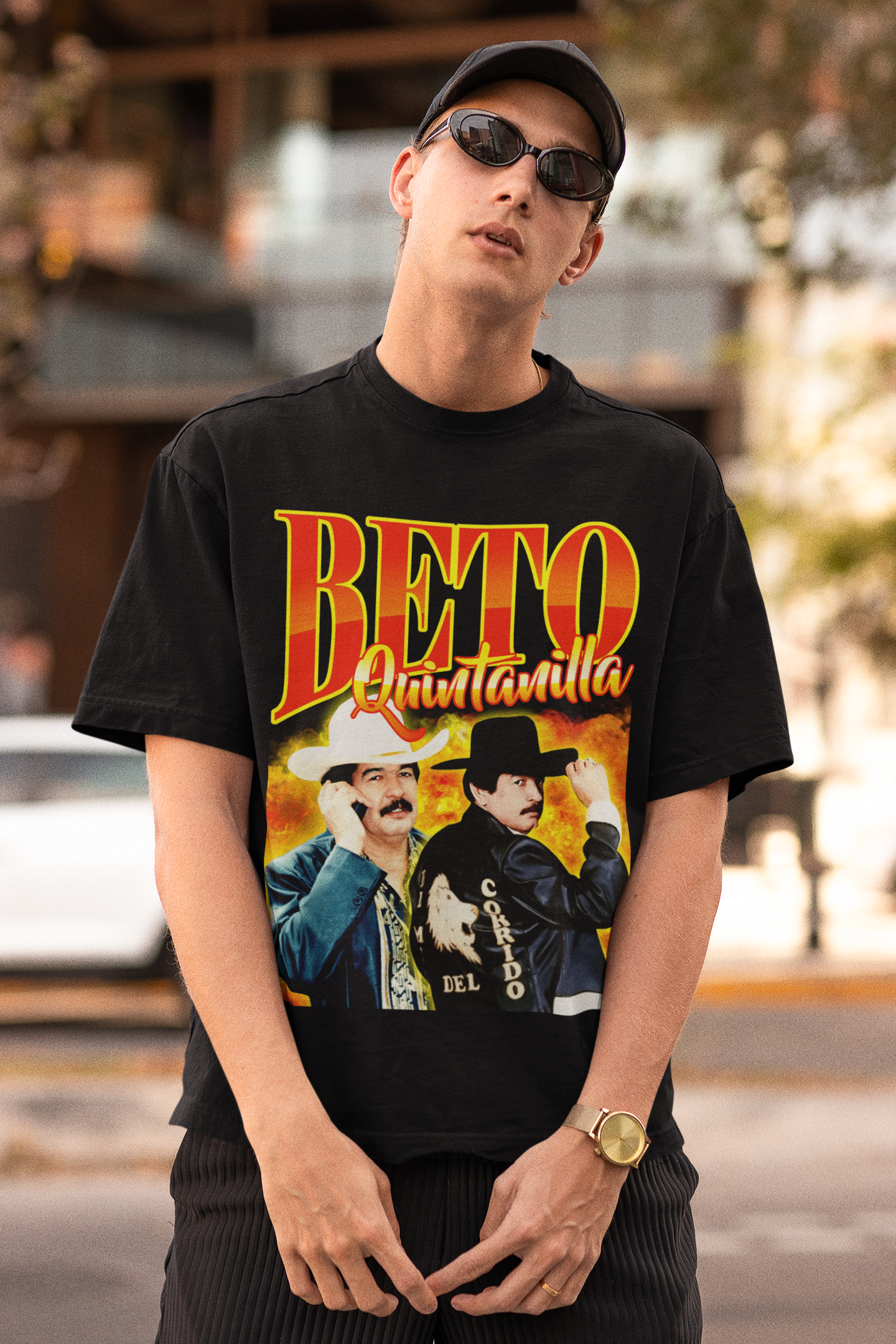 Playera Beto Quintanilla El León del Corrido Vintage
