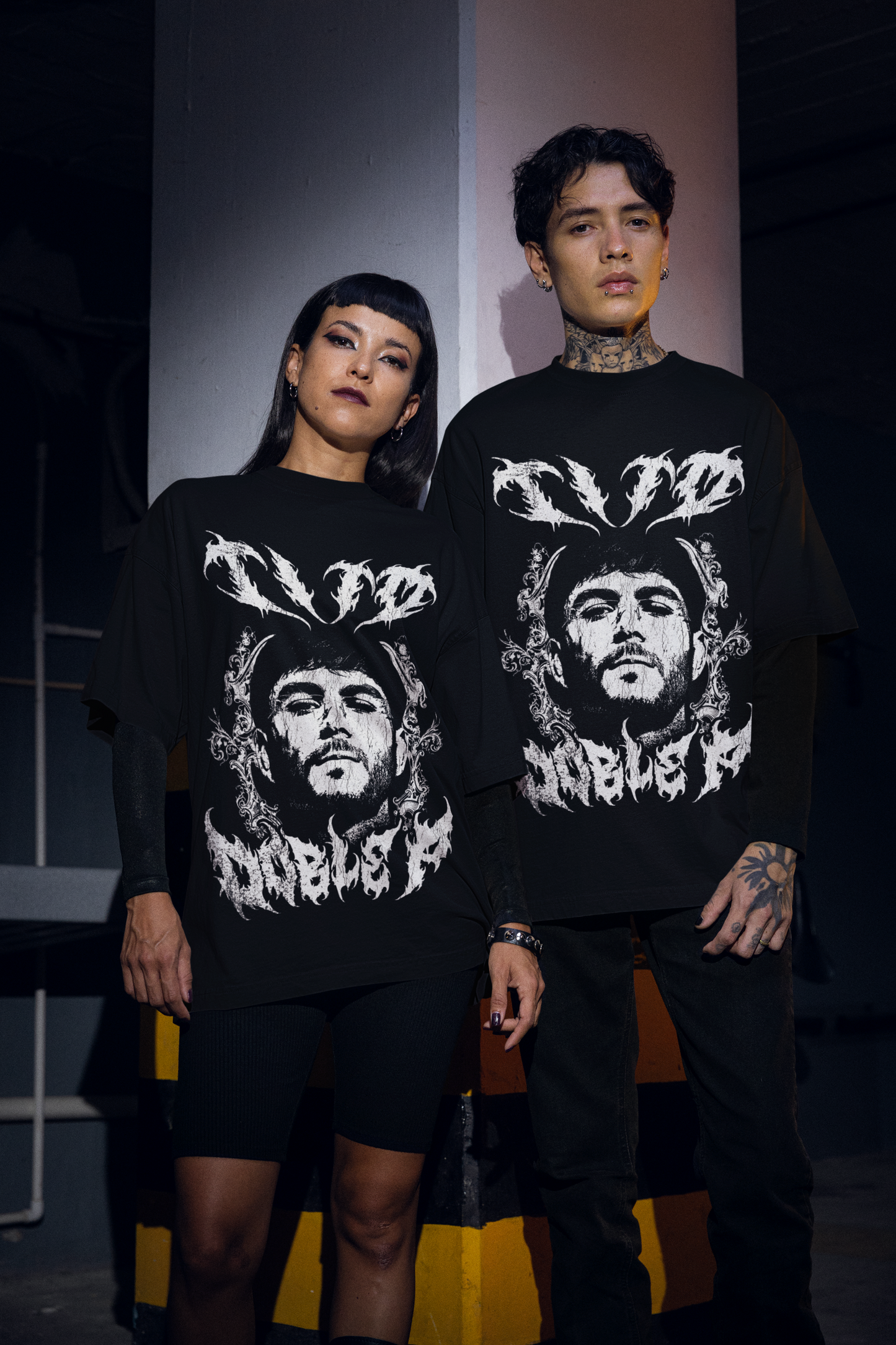 Playera Tito Doble P Grunge Dark Metal