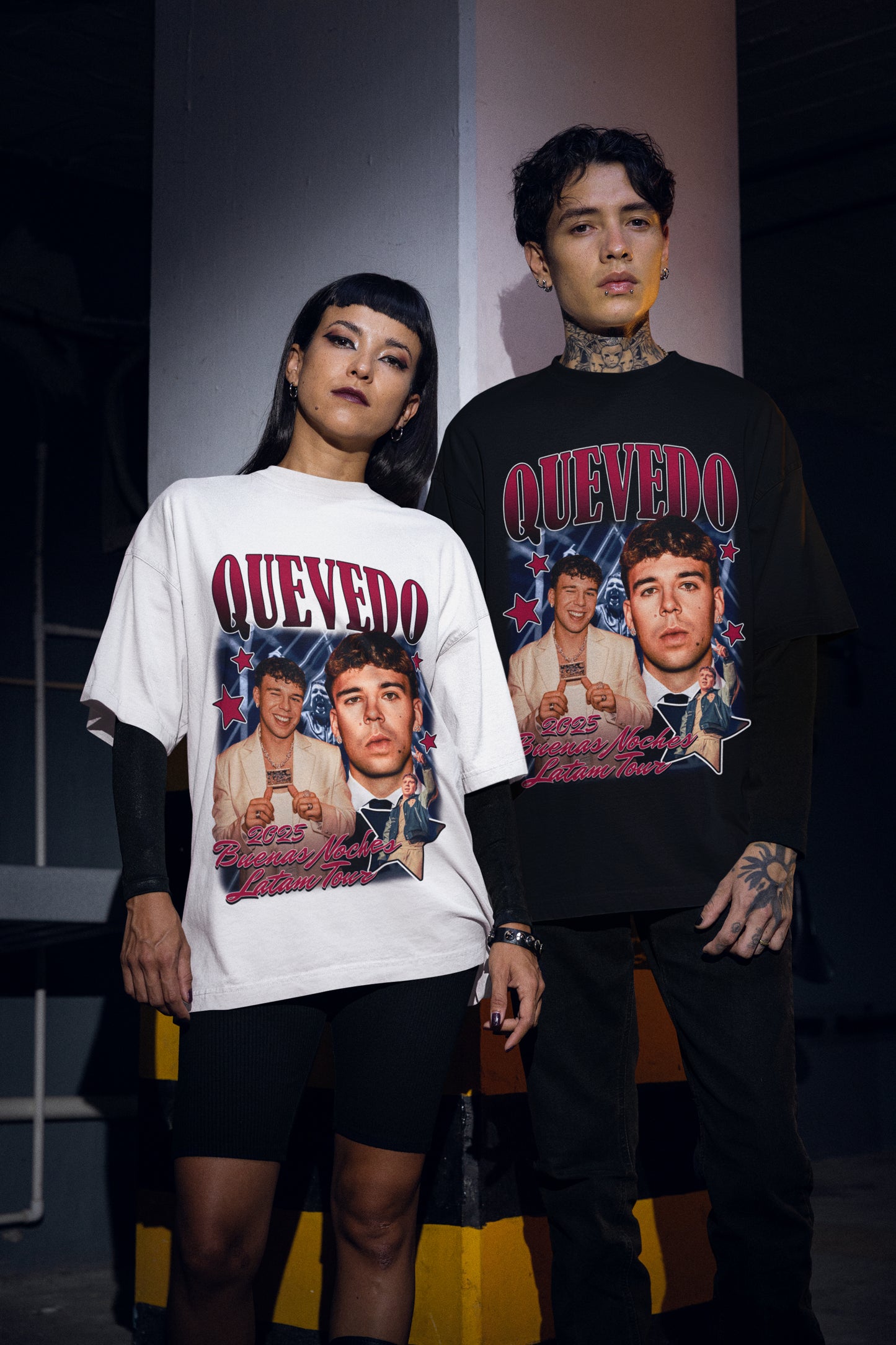 Playera Quevedo Buenas Noches Latam Tour Vintage Retro