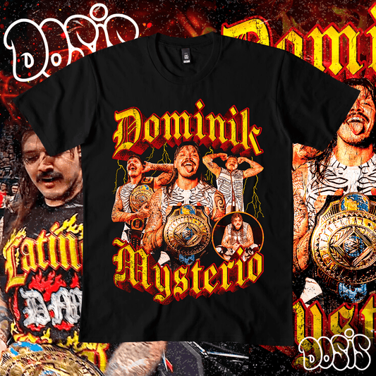 Playera Dominik Mysterio WWE Vintage Retro