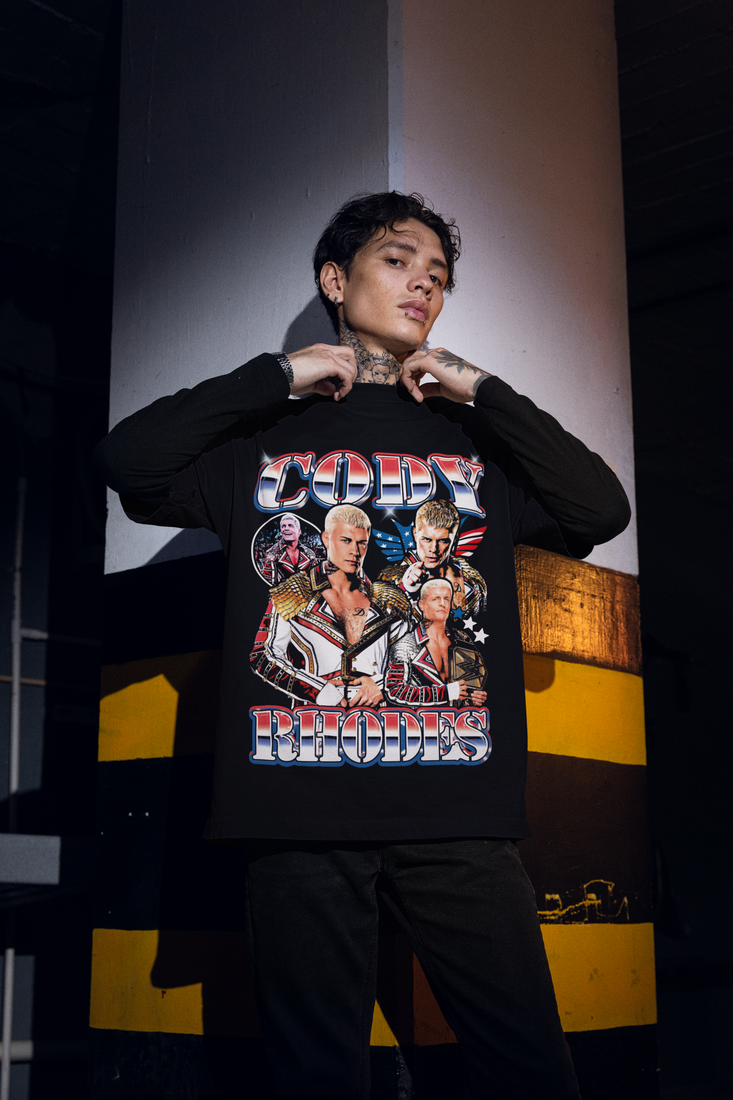 Playera Cody Rhodes American Nightmare WWE Vintage Retro