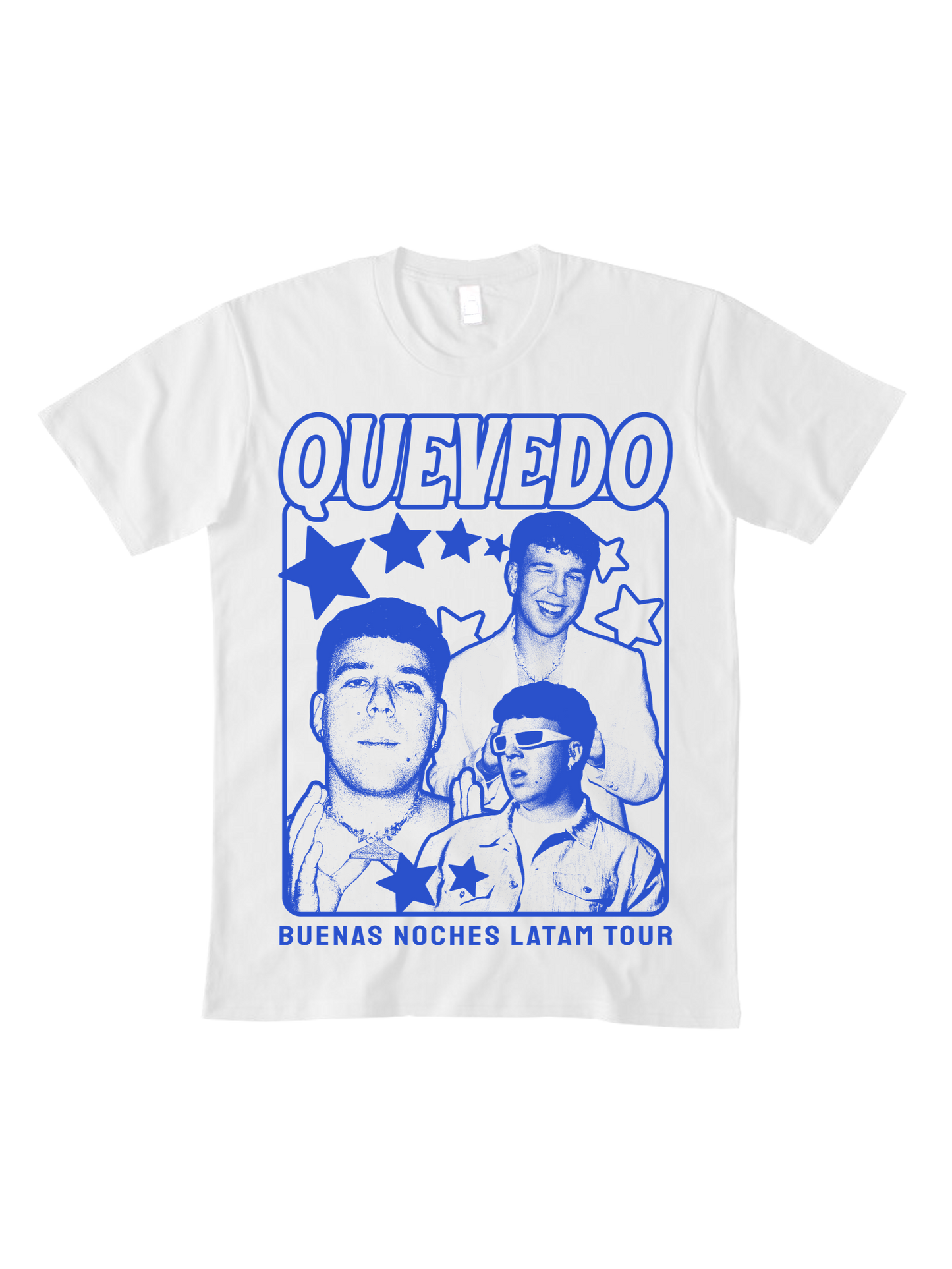 Playera Quevedo Buenas Noches Latam Tour Azul